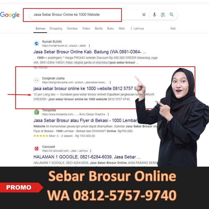 BANJIR ORDER !! Sebar Brosur Online Cepat  Cari penyedia jasa yang berpengalaman: Pilih penyedia jasa yang mempunyai pengalaman dan track record yang bagus.
Bandingkan harga: Bandingkan harga dari beberapa penyedia jasa untuk menerima penawaran terbaik.
Minta portofolio: Lihat portofolio kerja penyedia jasa untuk mengenal mutu layanan mereka.
Sebagian konsultasi tidak dipungut bayaran: Ikhtisar besar penyedia jasa menawarkan konsultasi cuma-cuma. Manfaatkan kans ini untuk bertanya seputar taktik yang akan mereka gunakan.  Jasa sebar dan promosi online di Google merupakan investasi yang amat menguntungkan bagi bisnis Anda. Dengan bantuan para ahli, Anda bisa meningkatkan visibilitas bisnis Anda di dunia online dan menempuh sasaran penjualan yang lebih tinggi.<h3 style=