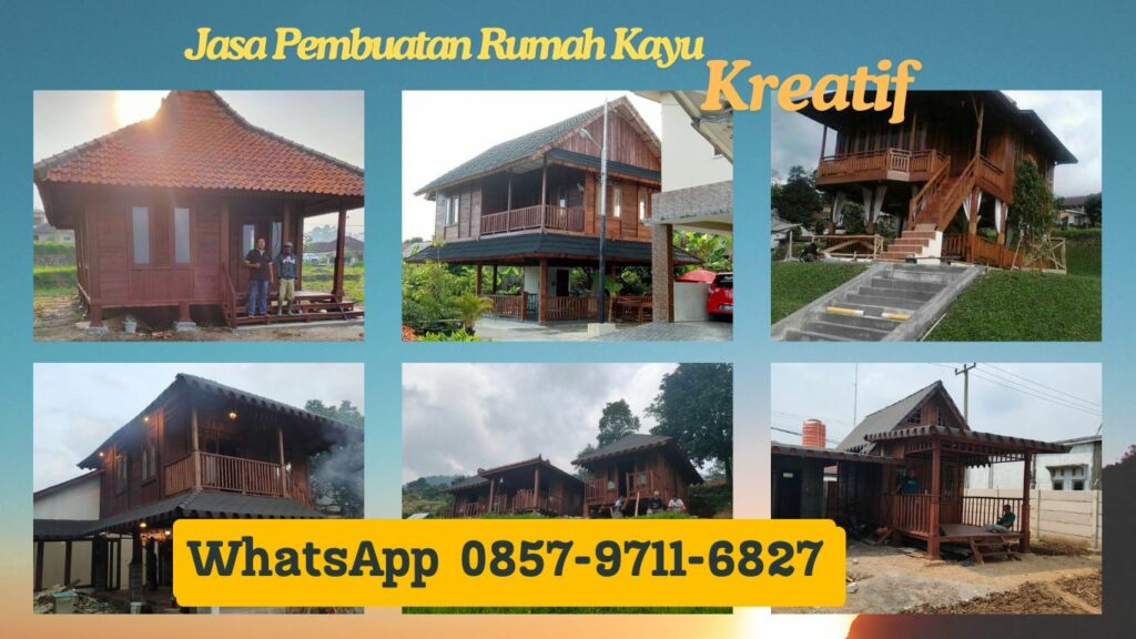 WA 0857-9711-6827 Harga Pembuatan Rumah Kayu Knockdown   Termurah di Denpasar Utara Bali 
