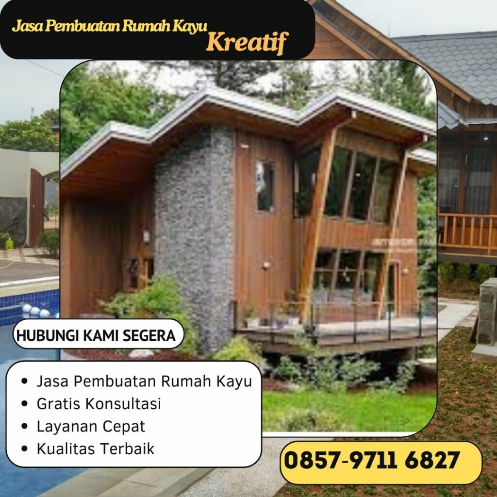 WA 0857-9711-6827 Jasa Kontraktor Rumah Kayu Knockdown   Termurah di Seririt Bali 
