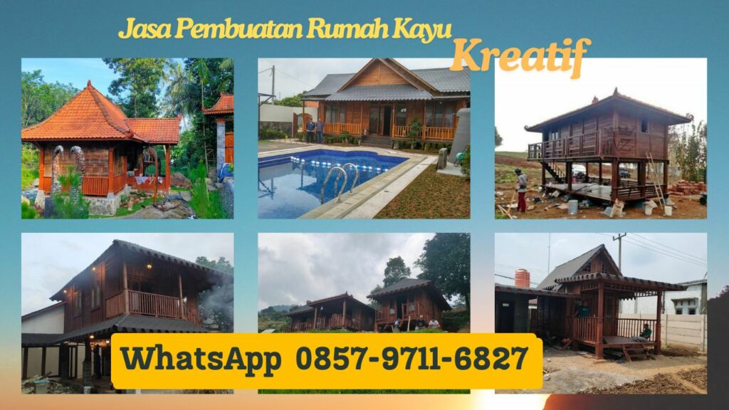 WA 0857-9711-6827 Jasa Bangun  Rumah Kayu  Termurah di Baturiti Bali 
