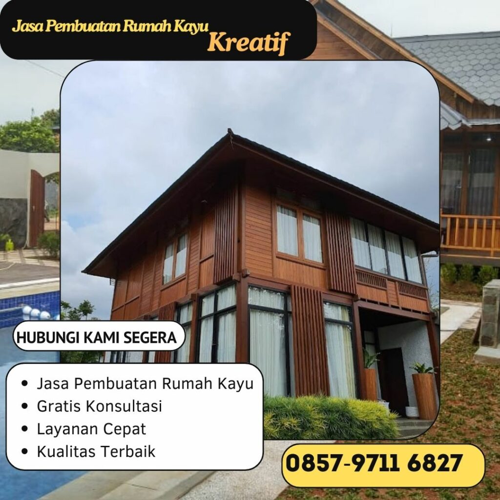 WA 0857-9711-6827 Jasa Bangun  Rumah Kayu  Termurah di Baturiti Bali 
