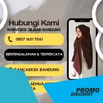 
Pembuatan kerudung dengan desain menarik